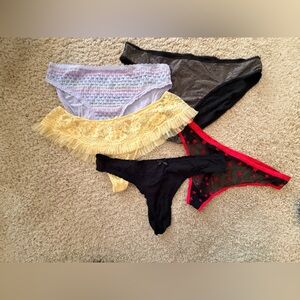 Victoria’s Secret Colorful Lace and Mesh Panty Set of 5 XL